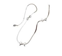 NBYGSC New Christmas 925 Sterling Silver Bow Necklace Fashionable Exquisite Personalized Collarbone Chain Luxurious Decoration Jewelry Commemorative with You Accessories Trendy Best For Gift