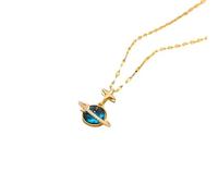 NBYGSC New Plated Dream Planet Series Pendant Necklaces For Women Female Stainless Steel Neck Chain Jewelry -T64