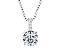 NBYGSC New Real 6.5Mm D Color Moissanite Pendant Pass The Diamond Test with Gra Sterling Silver 925 Necklace Classic Jewelry Fashion Trendy Accessories Creative Gift For Women and Men