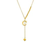 NBYGSC New Stainless Steel Metal 26 English Letters Necklace Gold Color A-Z Initial Tassel Clavicle Choker Sense Jewelry Fashion Trendy Accessories Creative Gift For Women and Men