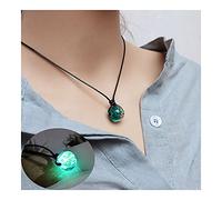 NBYGSC New Stone Fluorescent Spherical Necklace Natural Crystal Glowing in Dark Stone Pendant Necklace Crystal Decorations (Size : Light Yellow Color)