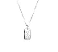 NBYGSC New Unisex Stainles Stell 925 Sterling Silver His Hers Square Rectangle Pendant Birth Necklace Long Chain Luxury Fine Jewelry Fashion Trendy Accessories Creative Gift For Women and Men