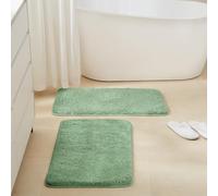 NBYGSC Non-Slip Bathroom Rugs Sets 2 Piece Fluffy Soft Luxury Microfiber Shower Mat Absorbent Washable & Quick Dry for Bath Floor 32''x20'' Green