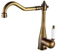 NBYGSC Nostalgia Sink Mixer Tap Country House Style Brass Construction Single Lever Ceramic Handles Swivel & Elegant Kitchen Faucet