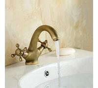 NBYGSC ntique Swan Style Brass B Basin Faucet Hot Cold Mixer Tap Double Handle Gold Finish