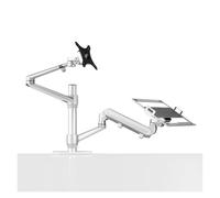 NBYGSC OL-3L Pro Aluminum Height Adjustable Desktop 17-32 Inch Monitor Stand Gas Spring Arm + 12-17 Inch Laptop Stand Full Motion(OL-3L-PRO-S)