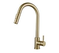 NBYGSC on with Pull Down Sprayer, Sensor Kitchen Sink Faucet in Two Water Outlet Modes, 304 Stainless Steel Single Handle Touch Activated Mixer Tap,Matte Black(Brushed Gold)