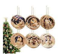 NBYGSC Ornaments - Christmas Tree Wooden Decor - Religious Jesus Decor for School Rearview Mirror Window Tree Wall Wedding Car Bedroom Home