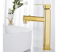 NBYGSC out Hole Bathroom Faucet with 3 Modes Pull Down Sprayer, Single Lever Hot and Cold Water Sink Brass Mixer taps Gold,High