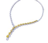 NBYGSC Pear Fancy Vivid Yellow Sapphire Moissanite Pendant Necklaces for Women Gift