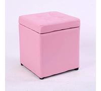 NBYGSC Pink Stool with Storage - Square Pouf Footrest for Living Room Bedroom & Small Spaces - Compact 30x30x35cm Portable Foot Stool