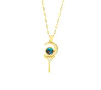 NBYGSC Plated Dream Planet Moon Wand Necklaces For Women Female Stainless Steel Clavicle Chain Jewelry -T19