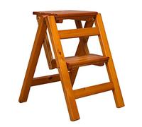 NBYGSC Portable 2 Step Wooden Folding Ladder Stool with Safety Features Multi Functional Plant Stand and Space Saving Footstool Stable and for Easy Storage