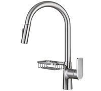NBYGSC Pull Down Single Handle High ARC 2-Modes Sprayer Sink Faucet, 360-Degree Rotation Brass Kitchen Mixer Tap for Hot and Cold Water,Black