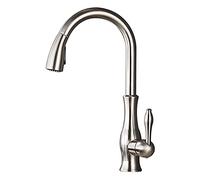 NBYGSC Pull Down Single Handle High ARC 2-Modes Sprayer Sink Faucet, 360° Swivel Brass Kitchen Mixer Tap for Hot and Cold Water,Gold