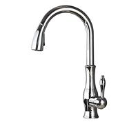NBYGSC Pull Down Single Handle High ARC 2-Modes Sprayer Sink Faucet, 360° Swivel Brass Kitchen Mixer Tap for Hot and Cold Water,Gold