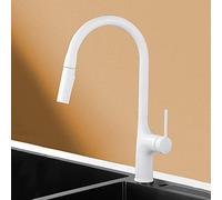 NBYGSC Pull Down Sprayer,Single Handle Hot and Cold Water Mixer with 2 Spout Modes,Kitchen Faucet Single Hole,360° Rotating Kitchen Sink Faucet,Gold