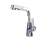 NBYGSC Pull out Rotatable Chrome Sink Tap Single Handle Hot & Cold Water Mixer Splashproof Basin Faucet for Kitchen Easy Installation