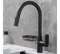 NBYGSC Pull-out Sprayer Kitchen Faucets,360 Degree Swivel Spout Faucet,Kitchen Sink Faucet 2 Types of Outlet Modes,Single Handle Hot and Cold Water Mixer,Black