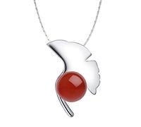 NBYGSC Quartz Healing Crystal Necklace Women Personalized Necklaces Red Agate Pendant Ginkgo Biloba Jewelry for Girl Teen Women Wife Girlfriend Friends Gift Crystal Point Pendant Necklace