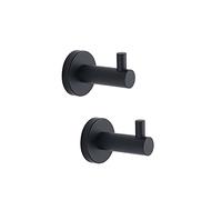 NBYGSC Rack Hanger Round Stainless Steel Hooks for Clothes Key Bag Matte Black Wall Mounted Multifunction Hook Coat Stand