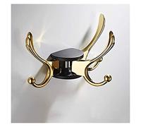 NBYGSC Racks Rack Wall-Mounted European Style Light Hanger Black Gold Solid Creative Movable Rotating Hook Coat Hooks for Wall