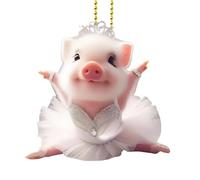 NBYGSC Rear View Mirror Charm 2D Acrylic | Swing Swine Ornament,Cute Aesthetic Pendant Swing Decoration for Keychain Car Interior Rear View Mirror Wall Window Home Christmas Festive