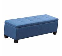 NBYGSC Rectangular Footstool - Large Storage Capacity Comfortable Cotton & Linen Non-Slip Plastic Feet Ideal Shoe Changing Stool for Home 60x40x40cm