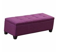 NBYGSC Rectangular Footstool with Storage - Comfortable Cotton Linen Stool Non-Slip Feet Ideal for Shoe Changing - Large Capacity Home Decor 60x40x40cm