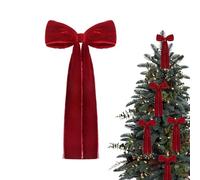 NBYGSC Red Velvet Bows for Christmas - Velvet Ribbon Bows for Wreaths, Red Velvet Christmas Bows, Velvet Garlands Bows, Christmas Tree Topper, 13 cm Long Velvet Bows for Christmas