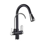 NBYGSC Rotating Kitchen Faucet Pull out Filter Tap with Black Chrome Finish Pure Water Sink Mixer for Easy Use & Style
