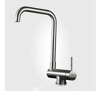 NBYGSC ° Rotation with Hot and Cold Water Stainless Steel Deck Mounted Faucet Single Handle Kitchen Sink Mixer Tap,Black A(Nickel B)