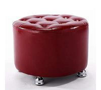 NBYGSC Round Footstool Ottoman Pouf with Faux Leather Portable Makeup Coffee Table Chair for Low Pouffe Sofa 40x30 cm Square Foot Rest Stool