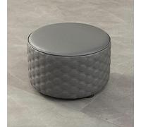 NBYGSC Round Leather Ottoman Footstool for Living Room Kitchen Bedroom Dark Gray 32x21cm