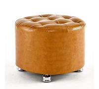 NBYGSC Round Ottoman Foot Rest Stool with Faux Leather Portable Makeup Coffee Table Chair Low Pouffe Sofa Stool 40x30 cm