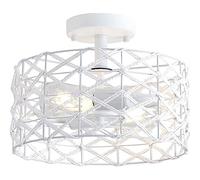 NBYGSC Rustic Retro Semi Flush Ceiling Lamp, Handmade Hemp Rope Chandelier Lamp Shade, Metal Round Indoor E26 Base Ceiling Lights, Creative Easy To Install Lighting Fixture,For Living Room Bedroom