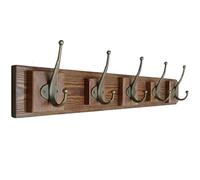 NBYGSC Rustic Wall Mounted Rack Solid Wood Shelf with 4~8 Coat Hangers Touch for Your Entryway Mudroom Kitchen Bathroom
