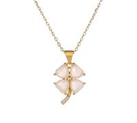NBYGSC S Plated Frosted Petal Necklace Women's Korean Style Style Clavicle Chain Jewelry Chrysoprase Jewelry Gift