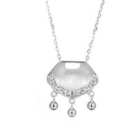 NBYGSC S Sterling Opal Necklace Women's Ethnic Style Longevity Clavicle Chain Accessories Jewelry Gift