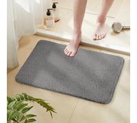 NBYGSC Shaggy Bathroom Rug Mat 32x20 Absorbent Thick Non Slip Microfiber Mats Quick Dry Machine Washable Bath Rug for Bathroom Floor Bathtub and Shower Gray