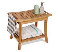 NBYGSC Shower Bench with Storage Shelf Portable Wooden SPA Bath Stool for Bathroom & Shower Space Efficient with Handles