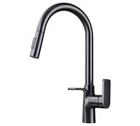 NBYGSC Shower Head Down Sink Faucet Multi-Functional Hot and Cold Mixer Pull out Sprayer 360° Rotation Kitchen Tap with Double Hook, Single Handle,Black