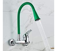 NBYGSC Sink Mixer Tap with 360 Degree Swivel Mounted Faucet for Double Holes Flexible Hose Stylish Wall Kitchen Mixers