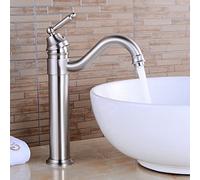 NBYGSC Sink Vintage, Faucet with 360° Swivel spout, Hot and Cold Water Bathroom Mixer Tap Single Lever High, Brushed