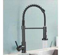 NBYGSC Sleek Brushed Gold Kitchen Faucet with Spring Pull Down for Kitchens - Single Handle and Deck Mount