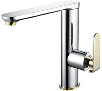 NBYGSC Solid Brass Lever Single Hole Hot and Cold Mixer Faucet with Ceramic Valve Core - Kitchen Sink Faucets