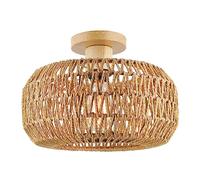 NBYGSC Southeast Asian Style Semi-recessed Ceiling Lamp, Country Retro Close To Ceiling Light Fixtures, Industrial Style Bedroom Handmade Rattan Ceiling Chandelier, Indoor Entrance,Living Room Lante
