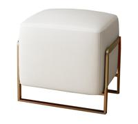 NBYGSC Square Leather Footrest - Softly Upholstered Sturdy Metal Legs Versatile Living Room & Bedroom Stool Perfect for Comfort & Style Ideal for Foot Rest or Extra Seating