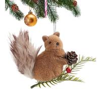 NBYGSC Squirrel Christmas Tree Ornaments, Squirrel Festive Charm | Realistic Pine Cone Branches Animal Ornament for Window Outdoor Bookshelf Ceiling Fireplace Home Wall Christmas Tree