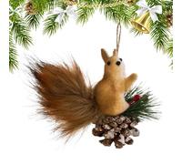 NBYGSC Squirrel Ornaments for Christmas Tree | Christmas Tree Decor Squirrel Figurine Pendant | Simulated Ornament for Trees, Homes, Birthdays, Celebrations